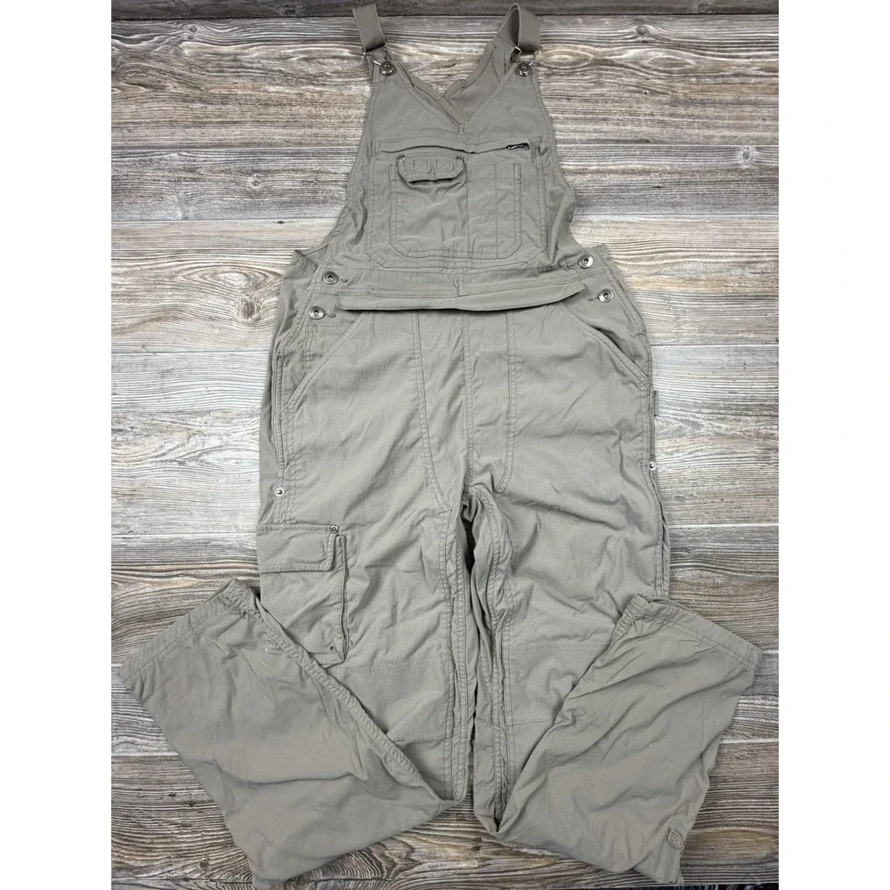 Duluth Trading Bib Overalls Women's XS Beige Nylon Workwear Gardening DEFECT!!
